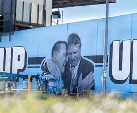 Famous 'Up Up Cronulla' mural finds new home at PointsBet Stadium