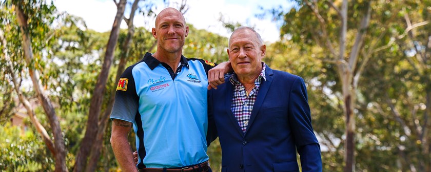 Craig Fitzgibbon and his father Alan, the Sharks head coach from 1988 to 1991