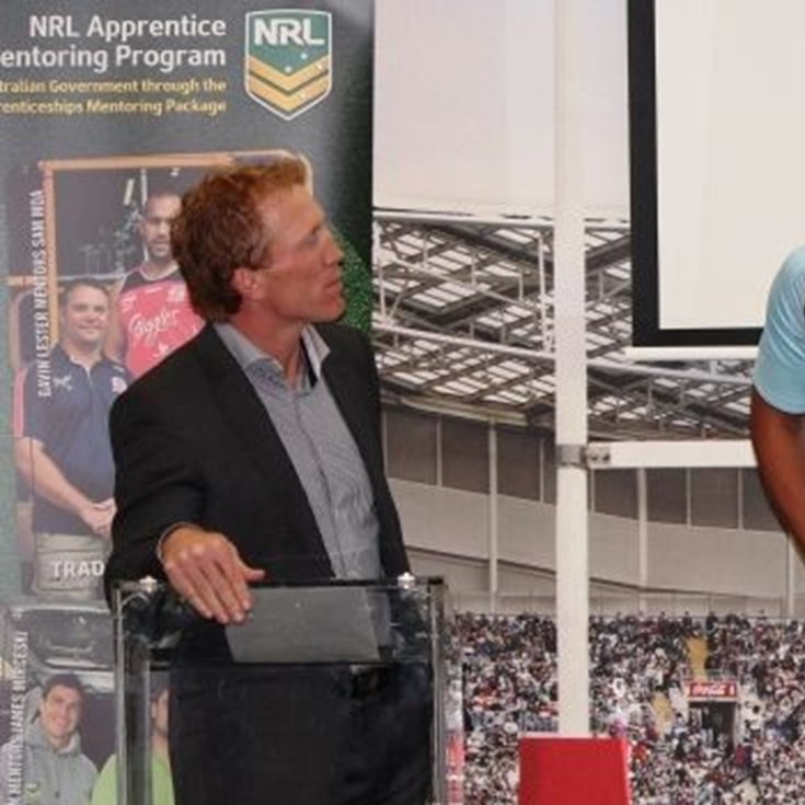 Young Shark helps launch NRL program