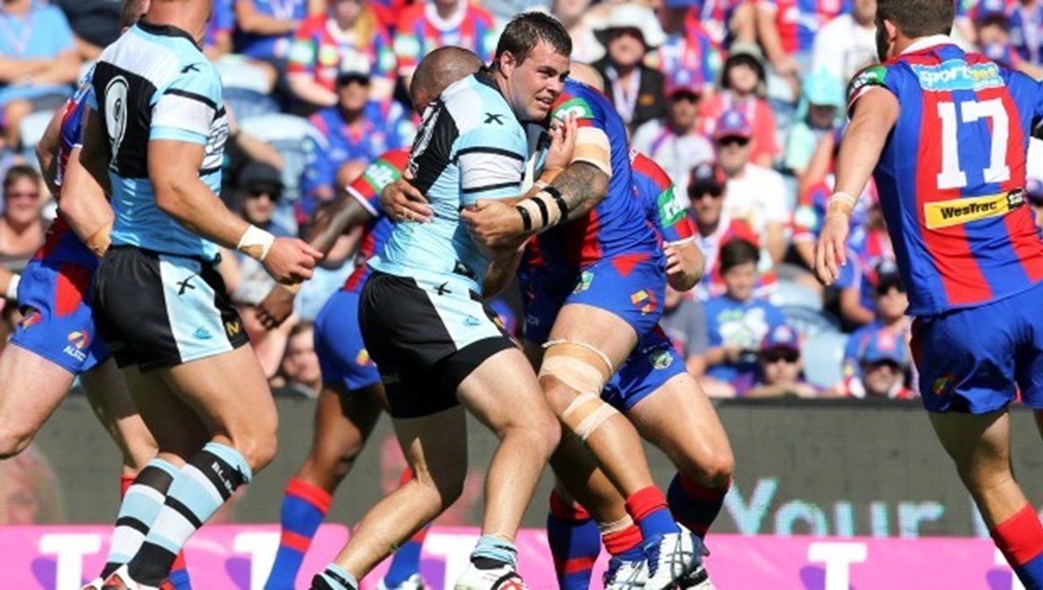 Digital Image Grant Trouville © nrlphotos.com : Wade Graham hit by Smith 