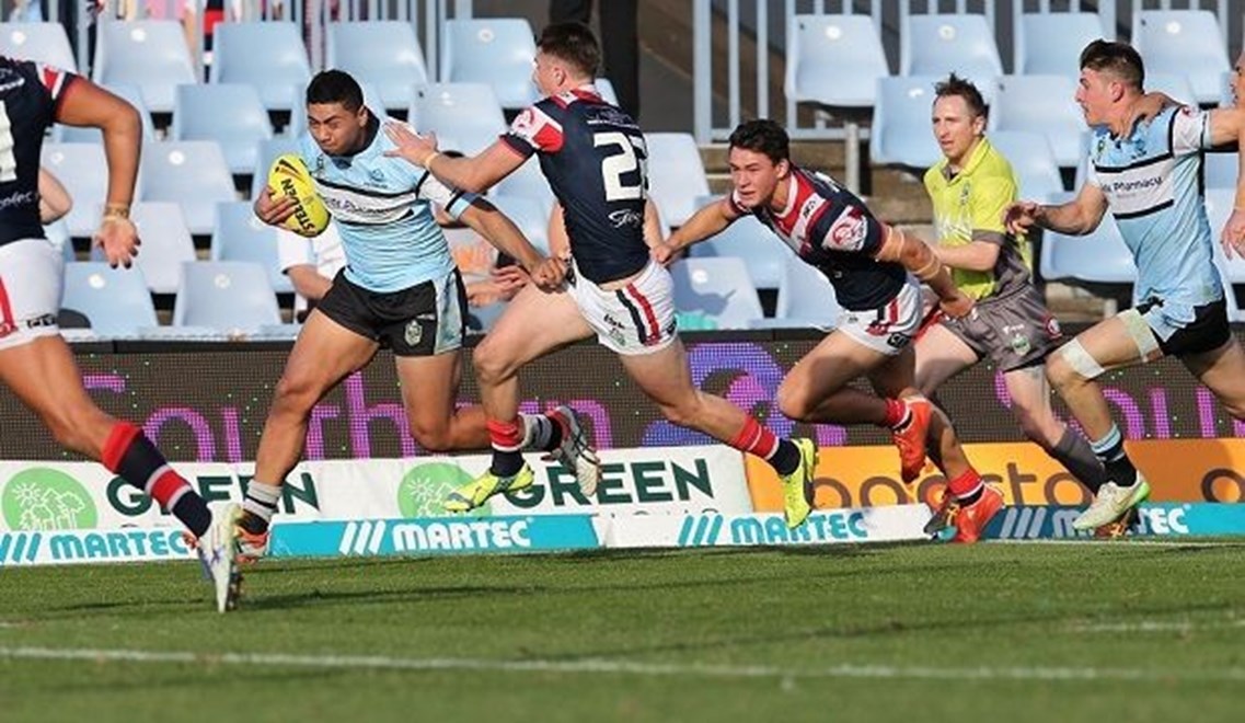 NYC Action :Digital Image Grant Trouville Â© NRLphotos  : NRL Rugby League Round 13 - Cronulla Sharks v Sydney Roosters at Remondis Stadium Oval Cronulla Sunday 7th June  2015.
