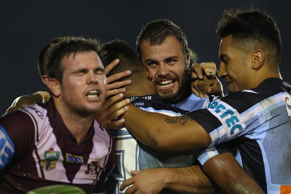 Competition - NRL Premiership Round. Round - Round 11. Teams - Cronulla Sharks v Manly Sea Eagles. Date - 21st of May 2016. Venue - Southern Cross Group Stadium, Woolooware NSW. Photographer - Paul Barkley.