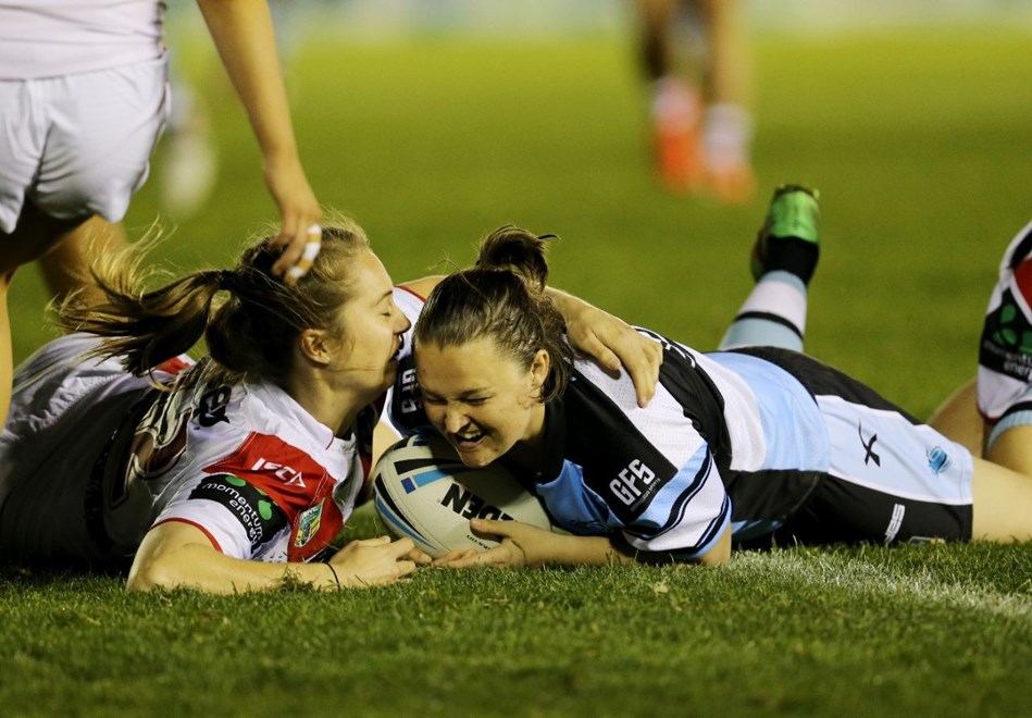 Competition - Womens 1st ever 9s Match, Curtain Raiser to NRL Premiership.Date  -   August 27th 2016.Teams - Cronulla Sharks v Roosters.at - Shark Park, Southern Cross Group Stadium.Pic -  Grant Trouville @ NRL Photos.