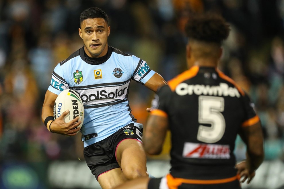 Competition - NRL. Round - Round 9. Teams - Wests Tigers v Cronulla Sharks. Date - 29th of April 2017. Venue - Leichhardt Oval
