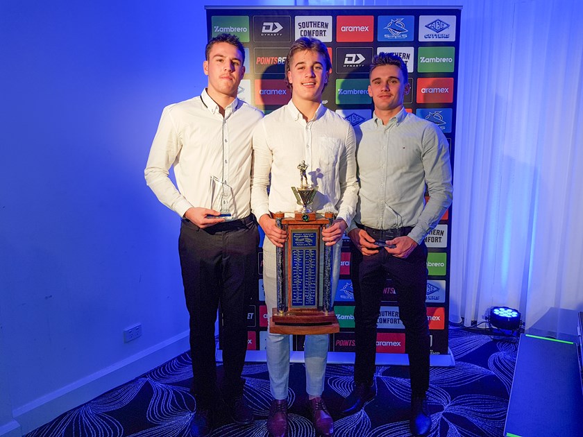 From left, Max McCarthy, Chevy Stewart Sharks Junior Rep's player of the Year, Chaz Jarvis (Photo : Steve Montgomery)