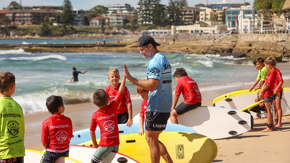 Hang ten with the Sharks at January junior beach clinic