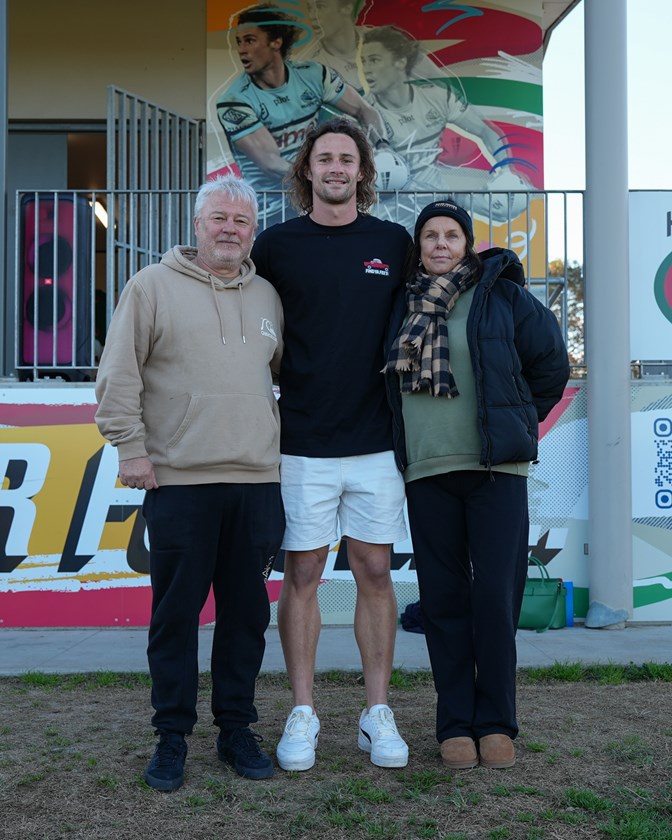 Hynes with his father Mick and stepmother Lisa.