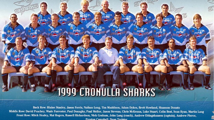 The 1999 minor premiership-winning Sharks squad.