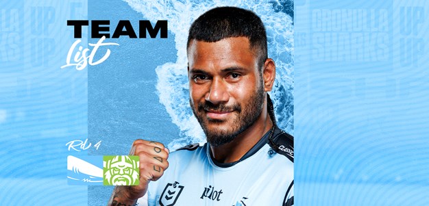 Team List Tuesday presented by Zambrero: Round 4 v Raiders