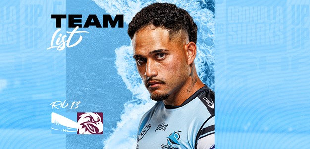 NRL Team List: Round 13 v Sea Eagles