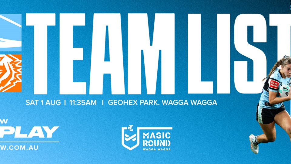 NRLW Team List: Round 5 v Tigers