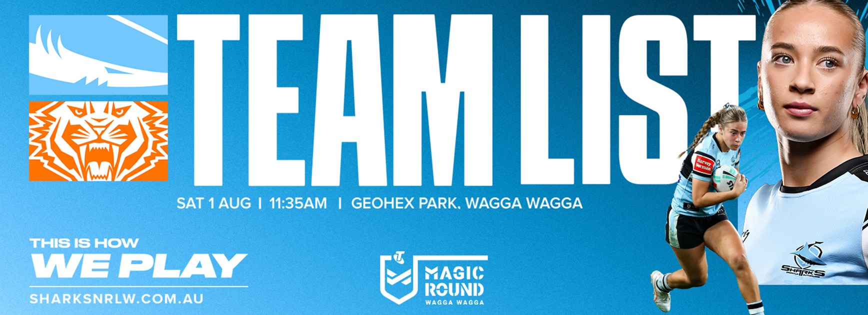 NRLW Team List: Round 5 v Tigers