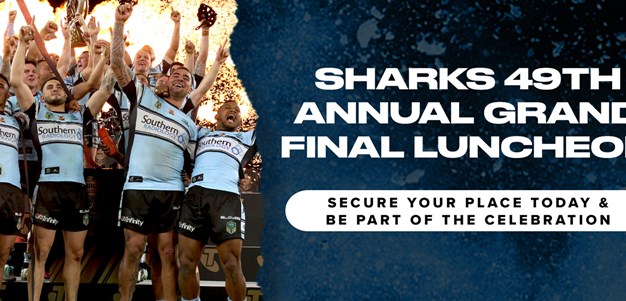 Book now for Sharks 10-year anniversary Grand Final Luncheon