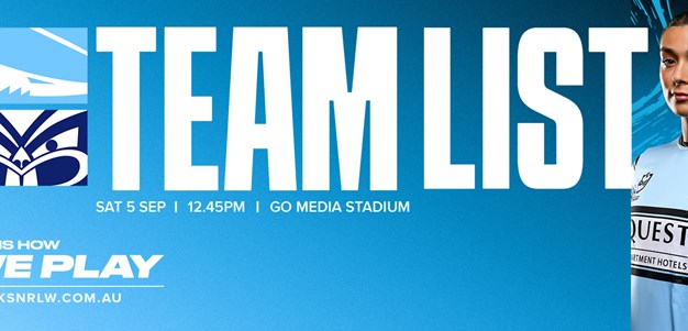 NRLW Team List: Round 10 v Warriors