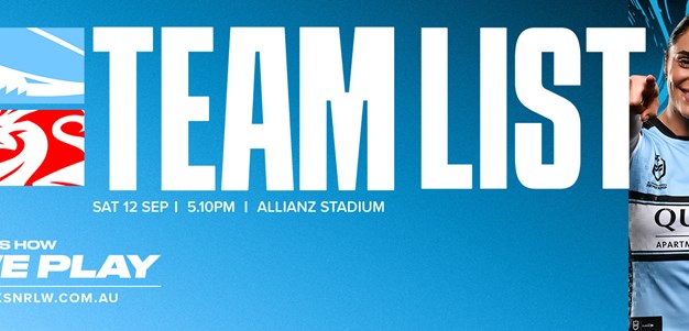 NRLW Team List: Round 11 v Dragons
