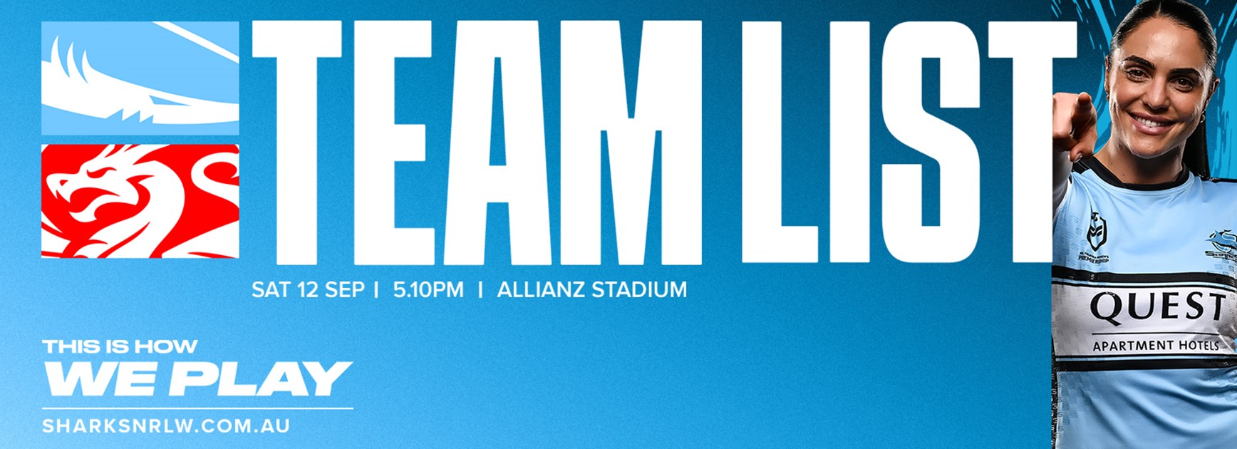 NRLW Team List: Round 11 v Dragons