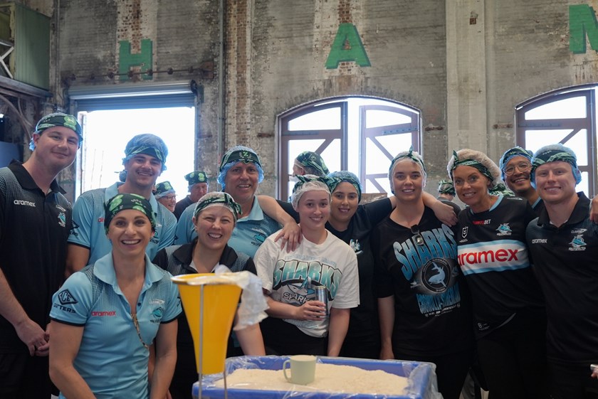 Sharks staff helping out at Zambrero's 2025 Plate 4 Plate Day.